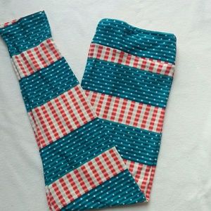 New LuLaRoe TC2 Leggings Americana Red White Blue